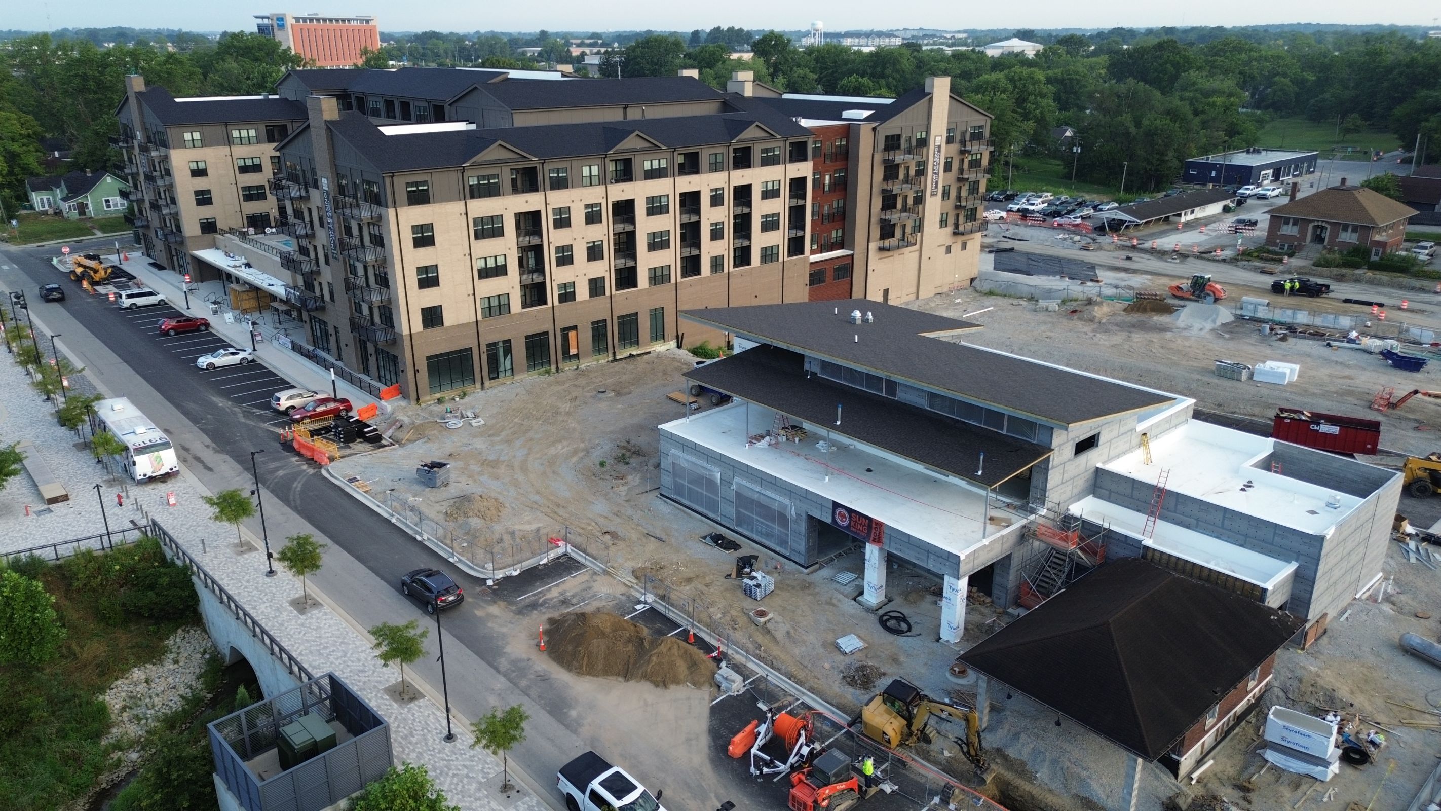 The Union Development with Sun King restaurant facing NorthWest.